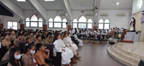 Misa Bersama Awal Tahun Ajaran Baru 2023-2024 Paud Terpadu, SD, SMP Santa Maria Banjarmasin